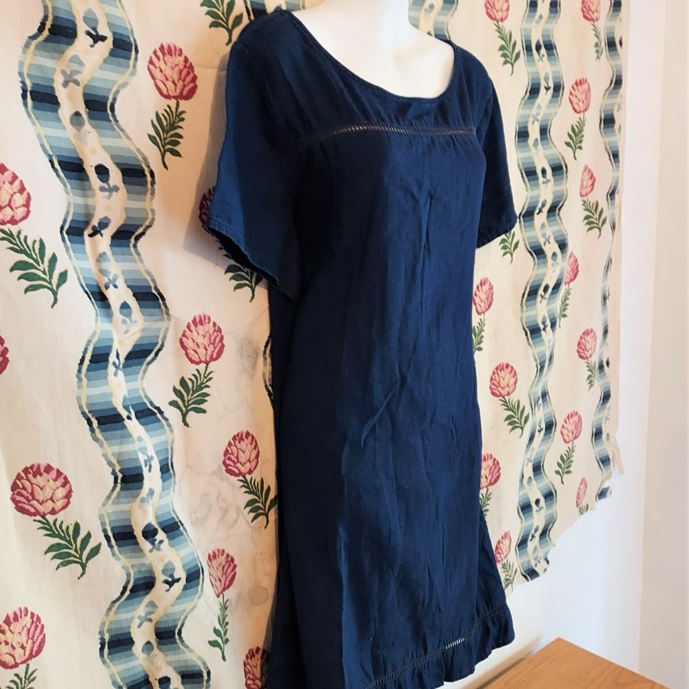 Calvin Klein Zippered Blue Denim Dress XL